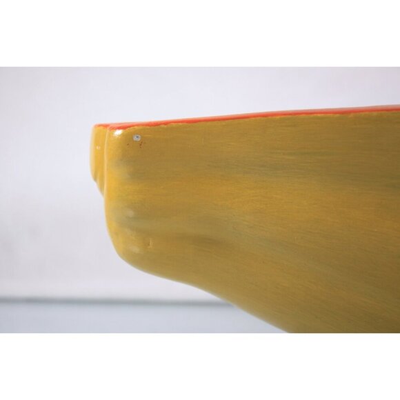 Large Mexico terra cotta papaya, oversized decorative clay fruit, signed Mexican - Picture 8 of 10